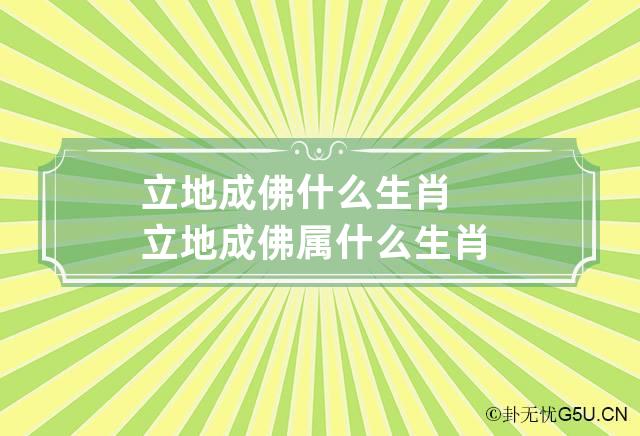 立地成佛什么生肖,立地成佛什么生肖?