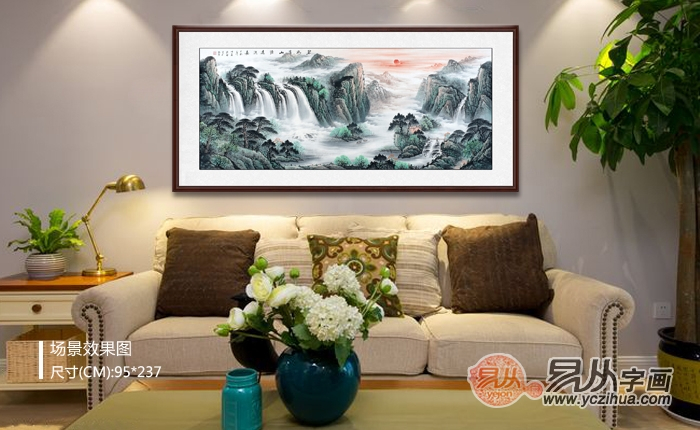 聚宝盆山水画挂哪边好?可以根据家宅的坐向来确定!