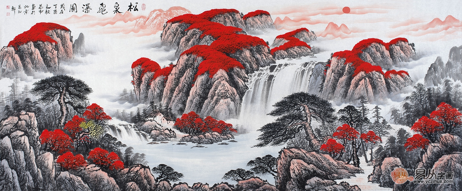 聚宝盆山水画挂哪边好?可以根据家宅的坐向来确定!