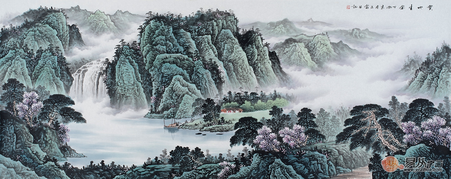 聚宝盆山水画挂哪边好?可以根据家宅的坐向来确定!