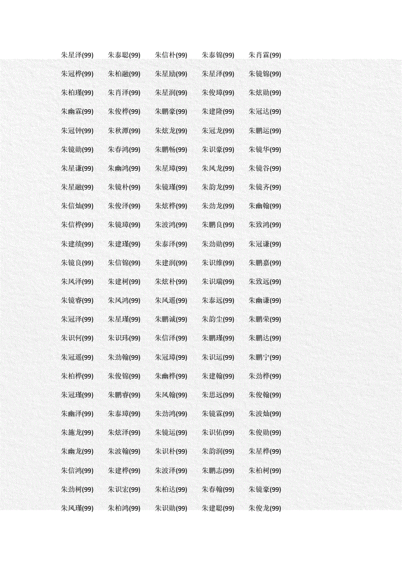 朱姓虎年宝宝起名大全男孩