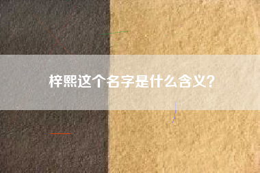 梓熙这个名字是什么含义,梓熙这个名字是什么含义女孩